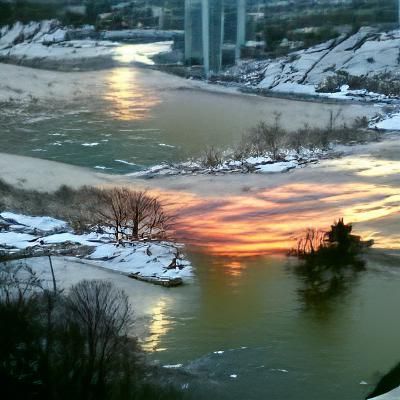 Sunset over the Humber river on the last day of December