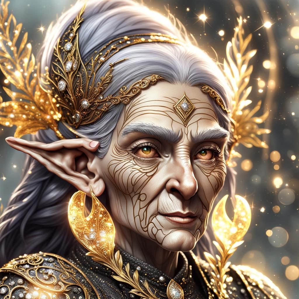 Beautiful old elf woman - AI Generated Artwork - NightCafe Creator