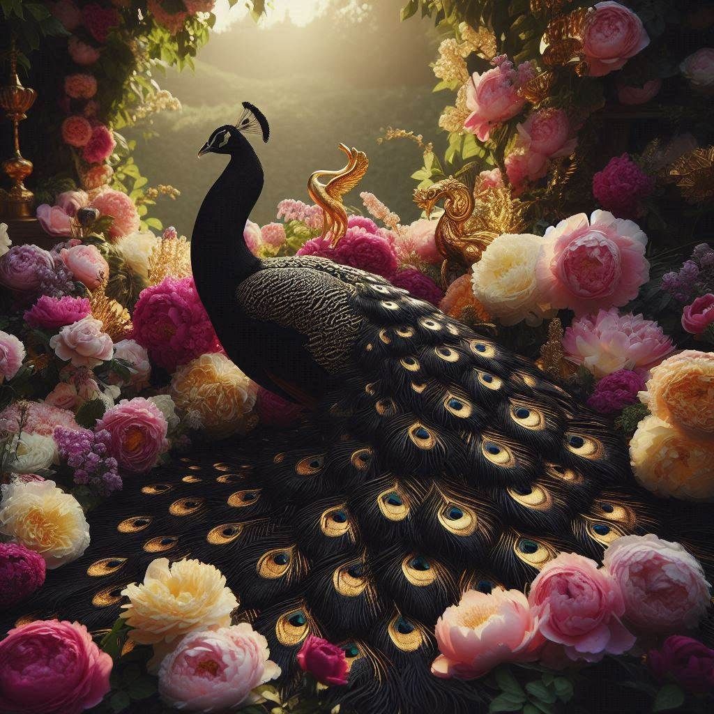 Black peacock  by @HecateWayne
