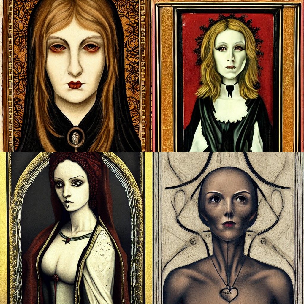 A portrait in the style of Gothic art