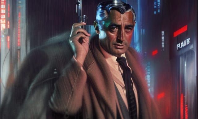 cary grant as a cyberpunk private detective