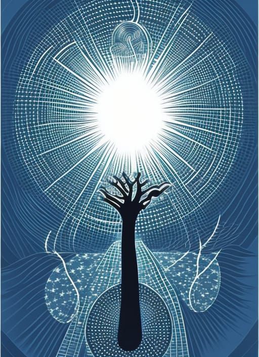 Left wing poster artist, A circular design with rays emanati...