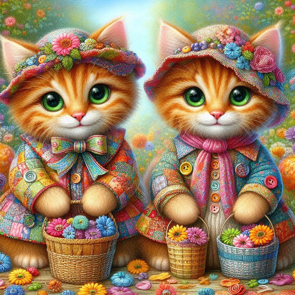 Patchwork Garden  Kittens