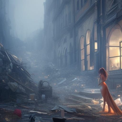 Woman crying in the rain