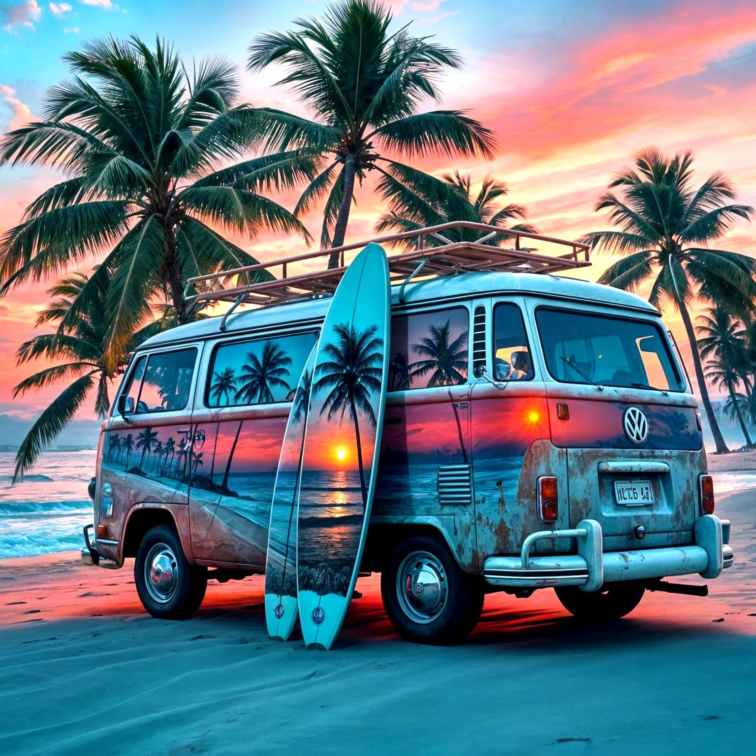 VW with Long boards  by @Panoma