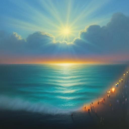 Ocean Festival at Night in Divine Light