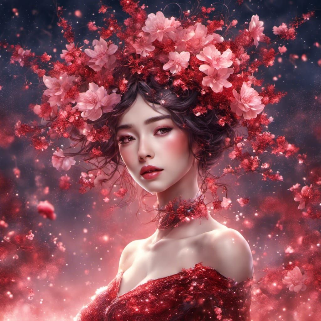 glitter and cherry blossoms
