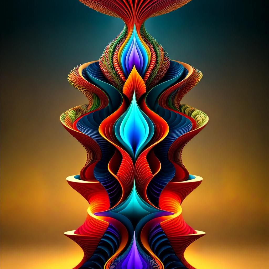 Magical Mosque with Abstract Fractal Elements