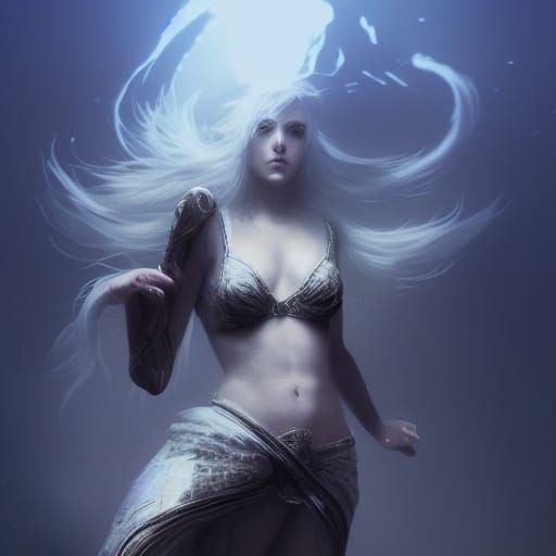 White hair in the water