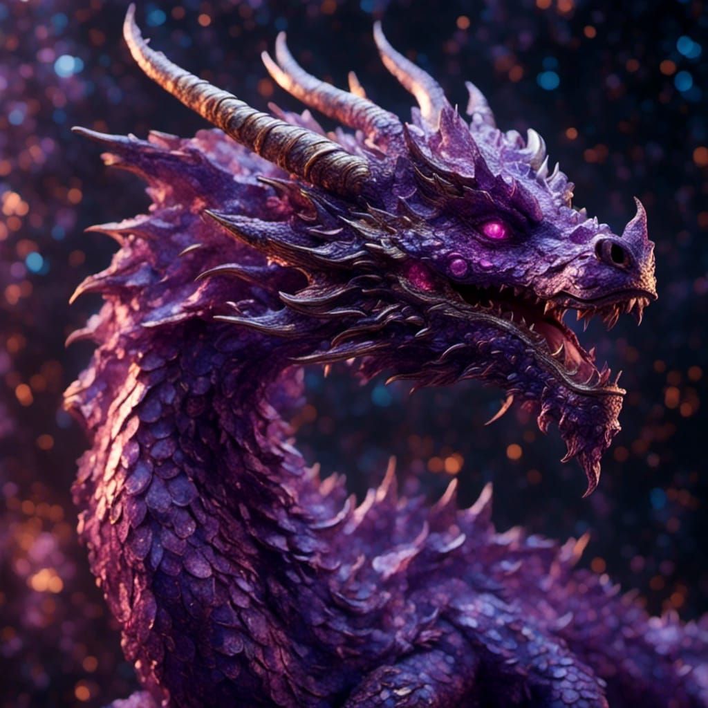 Celestial Dragon in Purple: Professional Photography