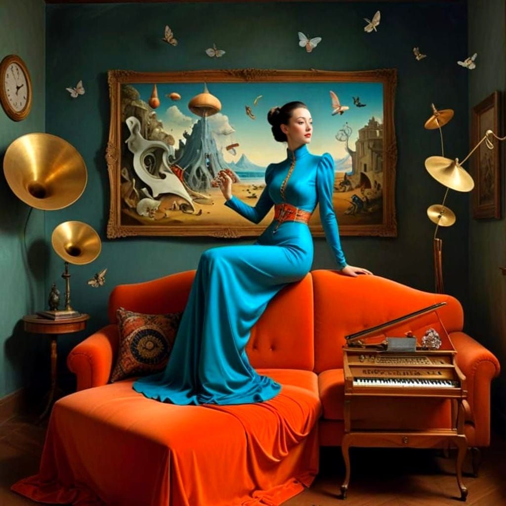 Lady in Retrofuturistic Wonderland