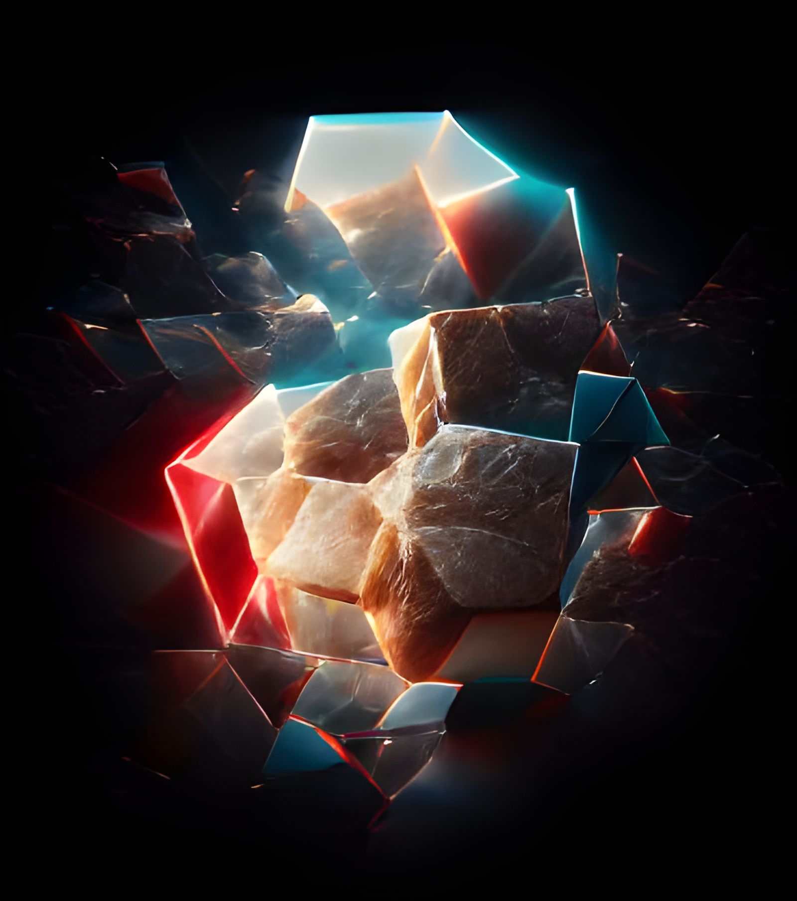 8K 3D parallax geometric square