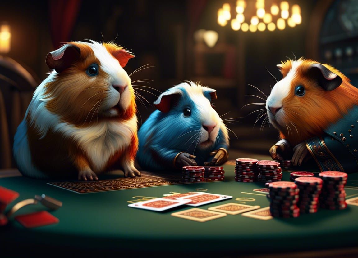 Guinea Pigs Playing Poker - AI Generated Artwork - NightCafe Creator