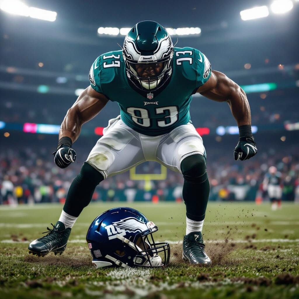 The Philadelphia Eagles stomping on the New York Giants