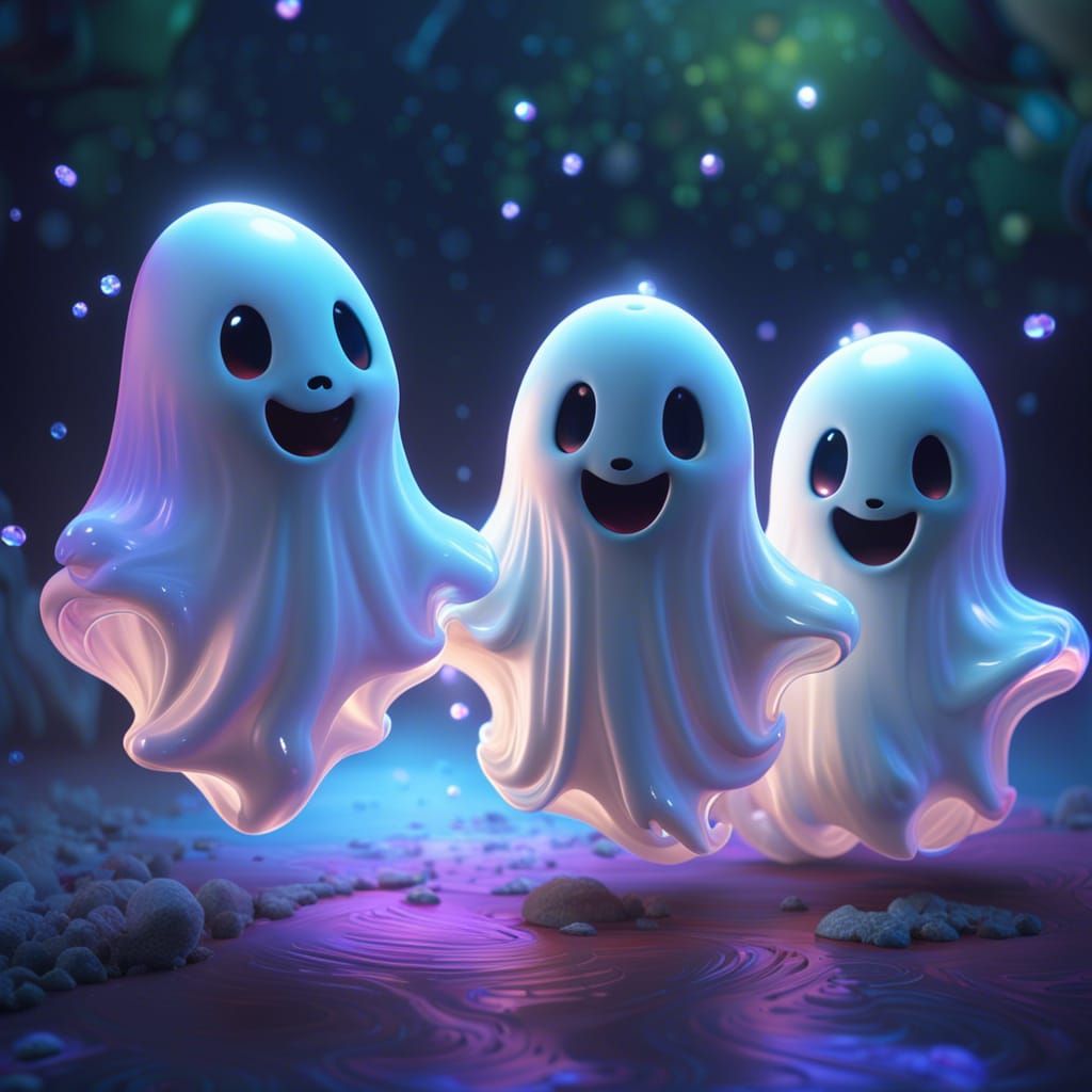 The Cutest Ghosts - AI Generated Artwork - NightCafe Creator