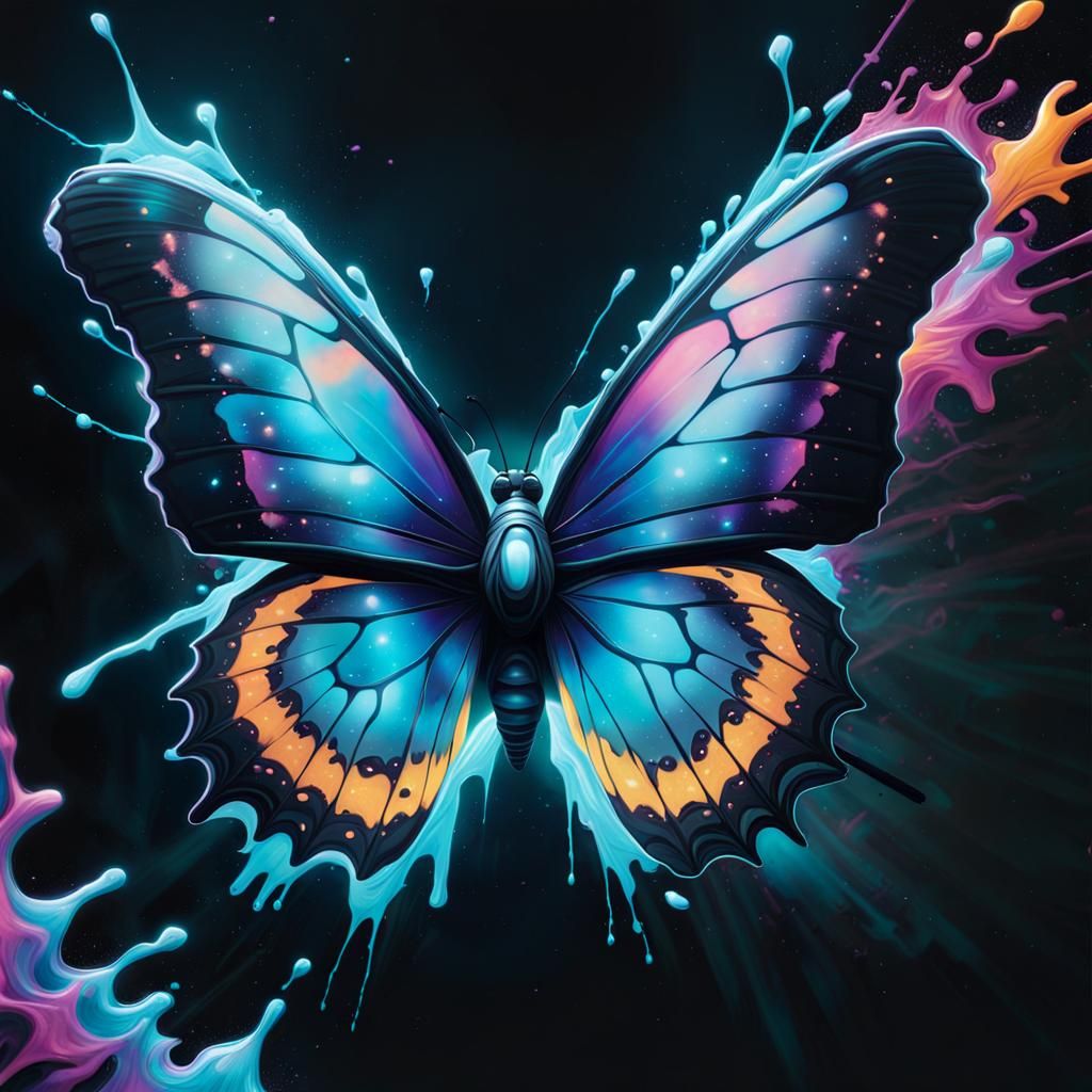 Bioluminescent butterfly - AI Generated Artwork - NightCafe Creator