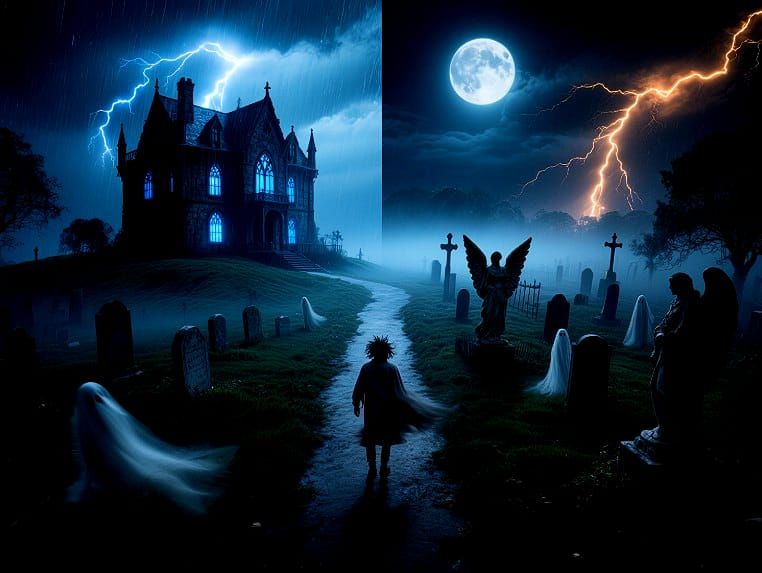 10/8/2025-Haunted Mansion and Grave Yard Art By Archangel Ta...