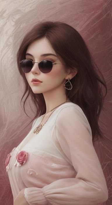 sunglasses ruby accents on frame petite french model plump f...