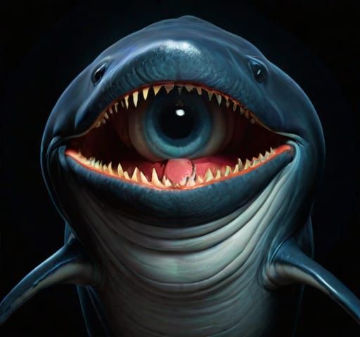 Creepy bloop creature cryptid looking at the viewer