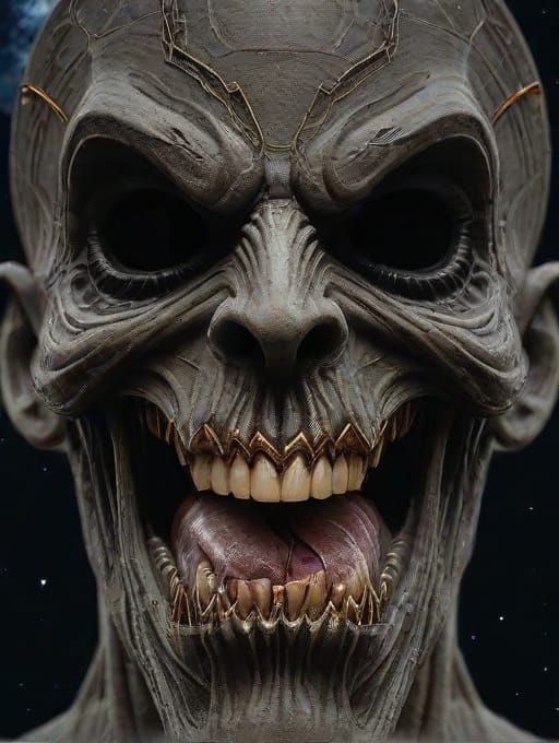 Creepy bloop creature evil alien cryptid looking at the viewer