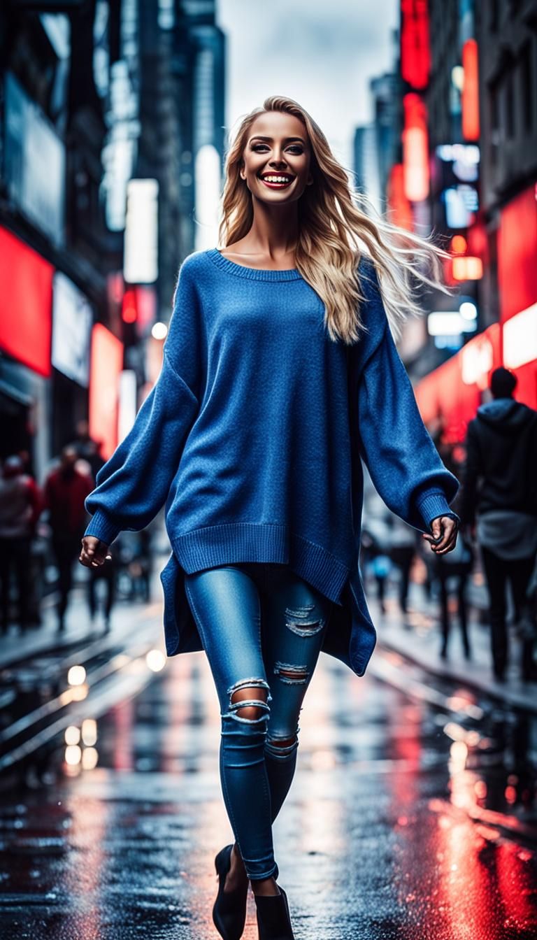Macro Lens Shot of Girl in City