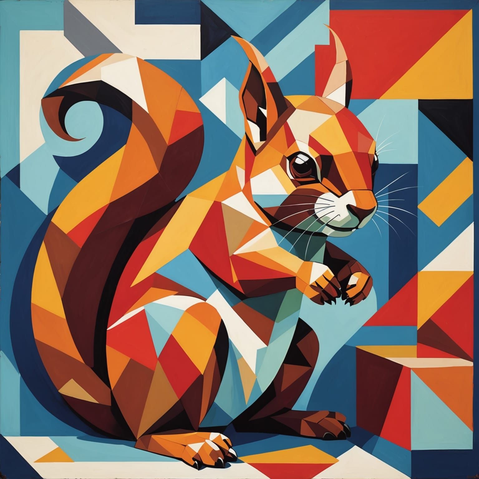 Cubism squirrel   by @koala_bee