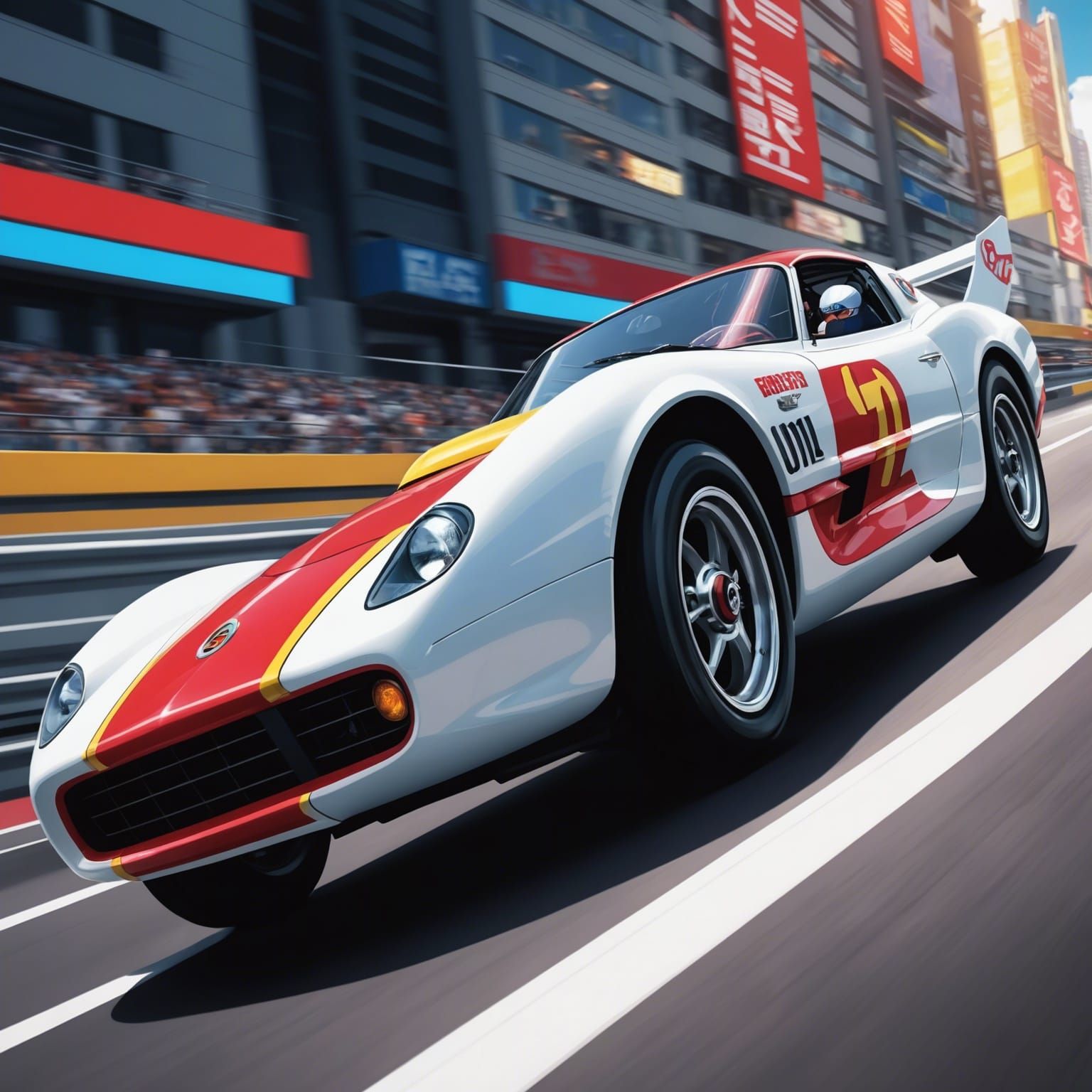 Speed racer on the move  Masterpiece, Best Quality, flat, Ma...
