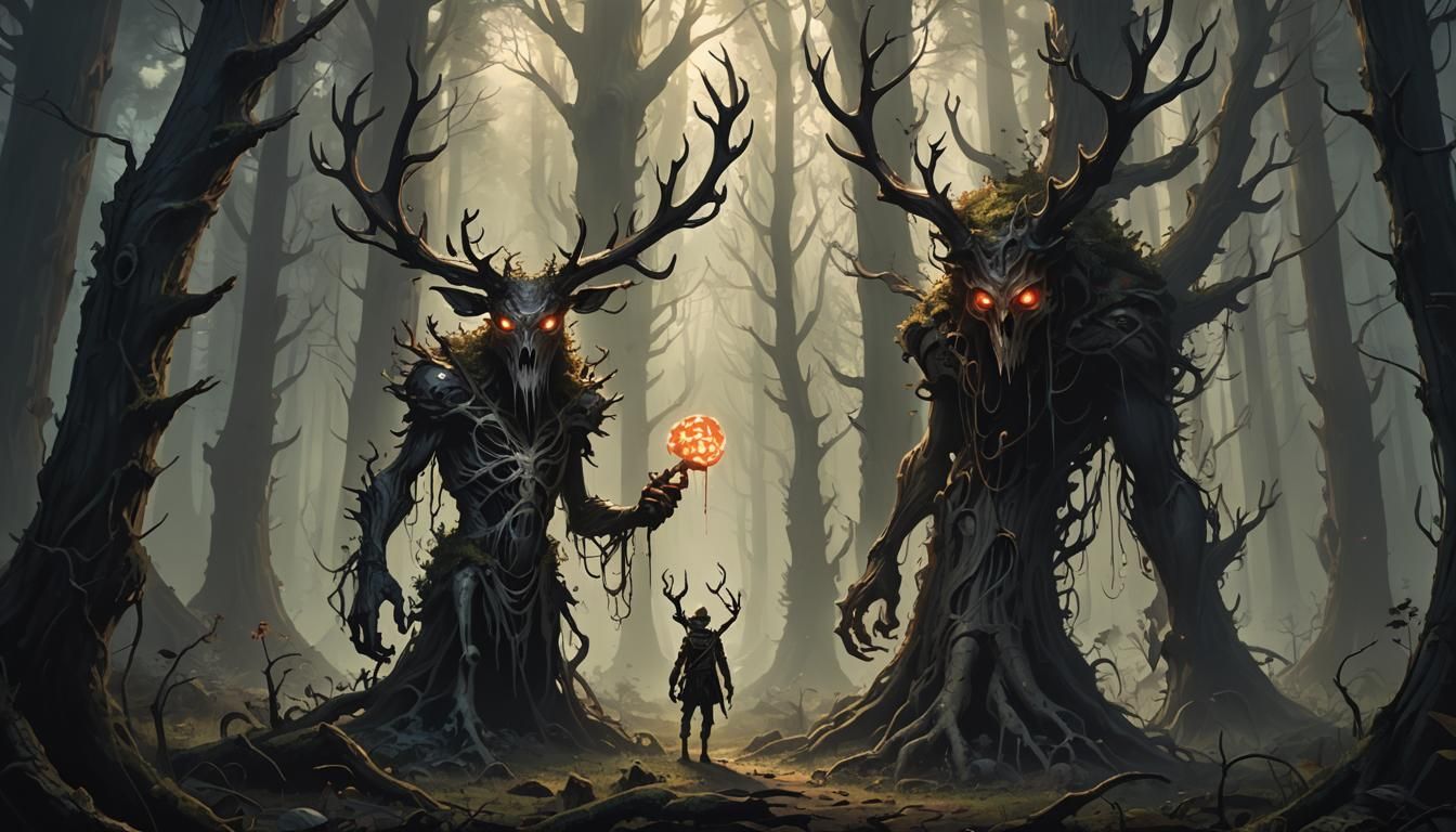 In the dark woods