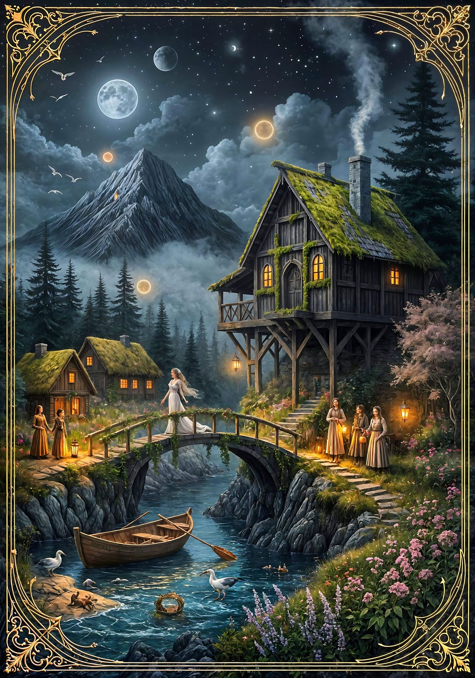 A Gathering at the Charcoal Cabin  by @Hinty