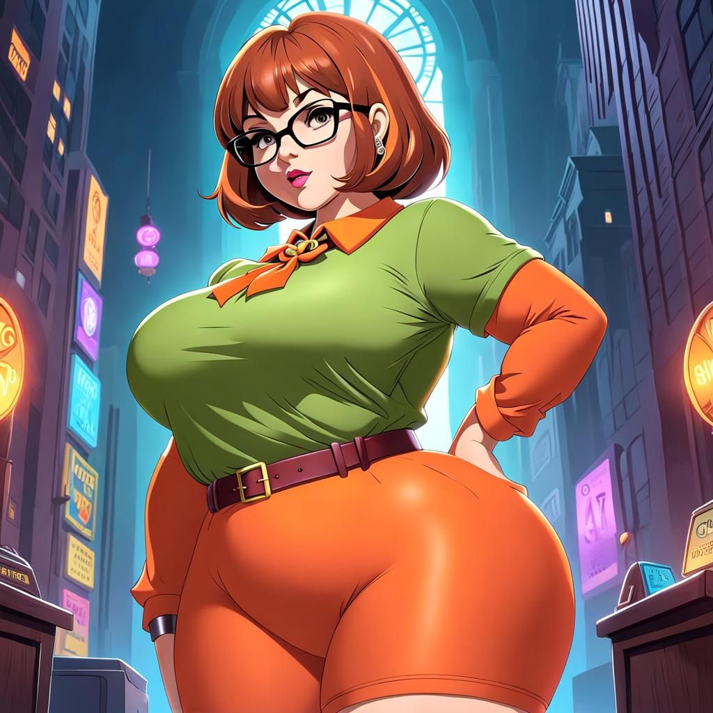 pawg, velma dinkley, big booty, thick thighs, wide hips, - AI Generated  Artwork - NightCafe Creator