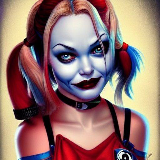 Harley Quinn Portrait - AI Generated Artwork - NightCafe Creator