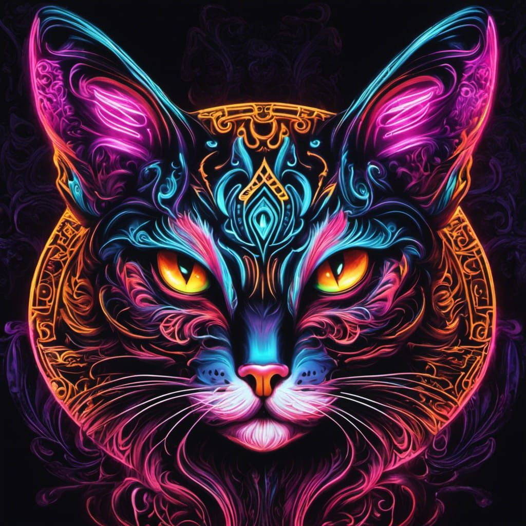 Neon Cat - AI Generated Artwork - NightCafe Creator