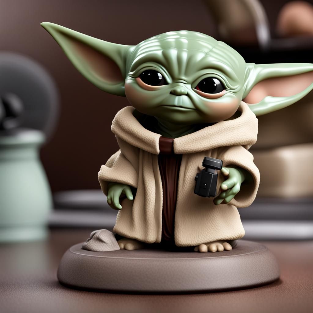 Cute baby yoda bobblehead AI Generated Artwork NightCafe Creator