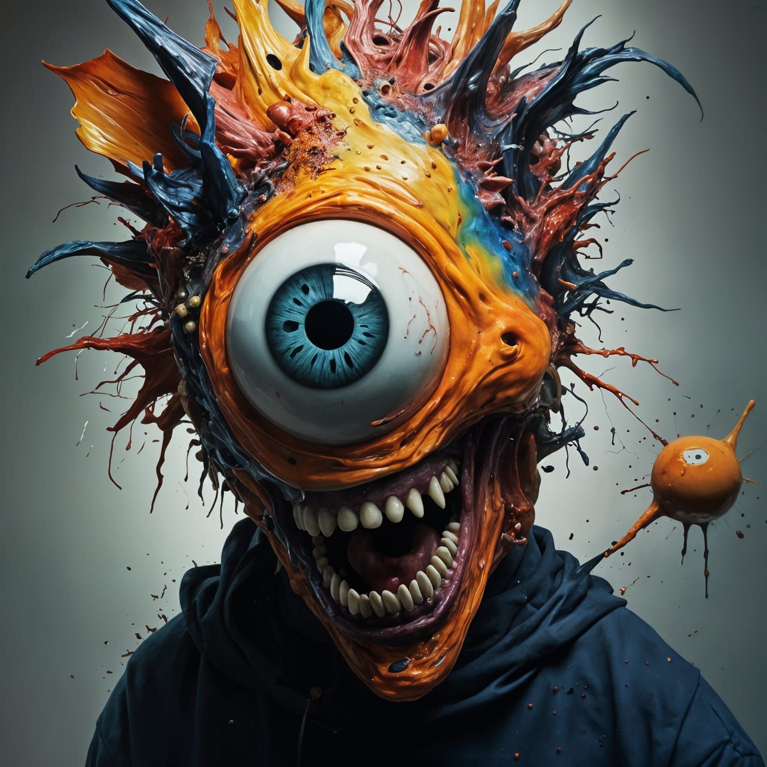 "This image perfectly encapsulates the essence of "Eyeball Monster: A Gaze Into the Uncanny" with its surreal and unsettling features. The c...