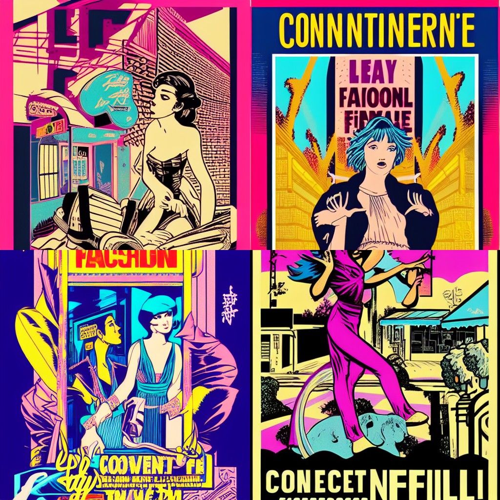 by FAILE: Lo-Fi fantasy movie poster: "Convenience Store"