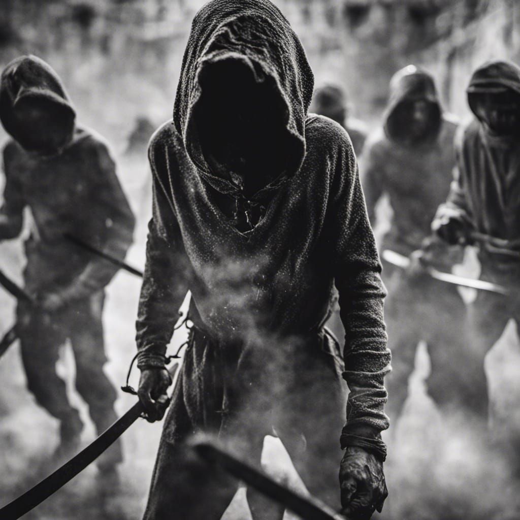 stickmen fighting with swords