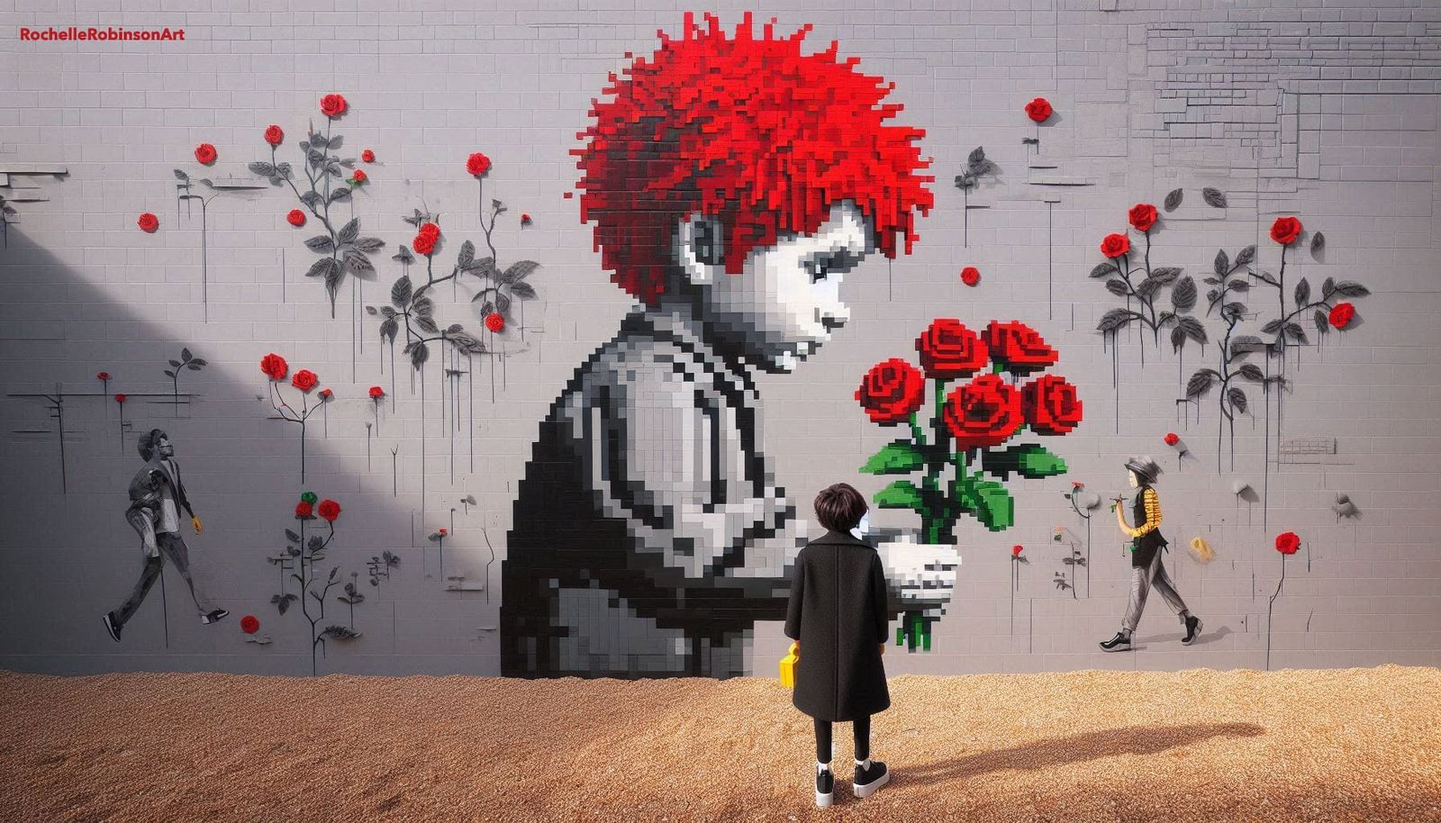 Graffiti , Child with Red Hair - Lego Art