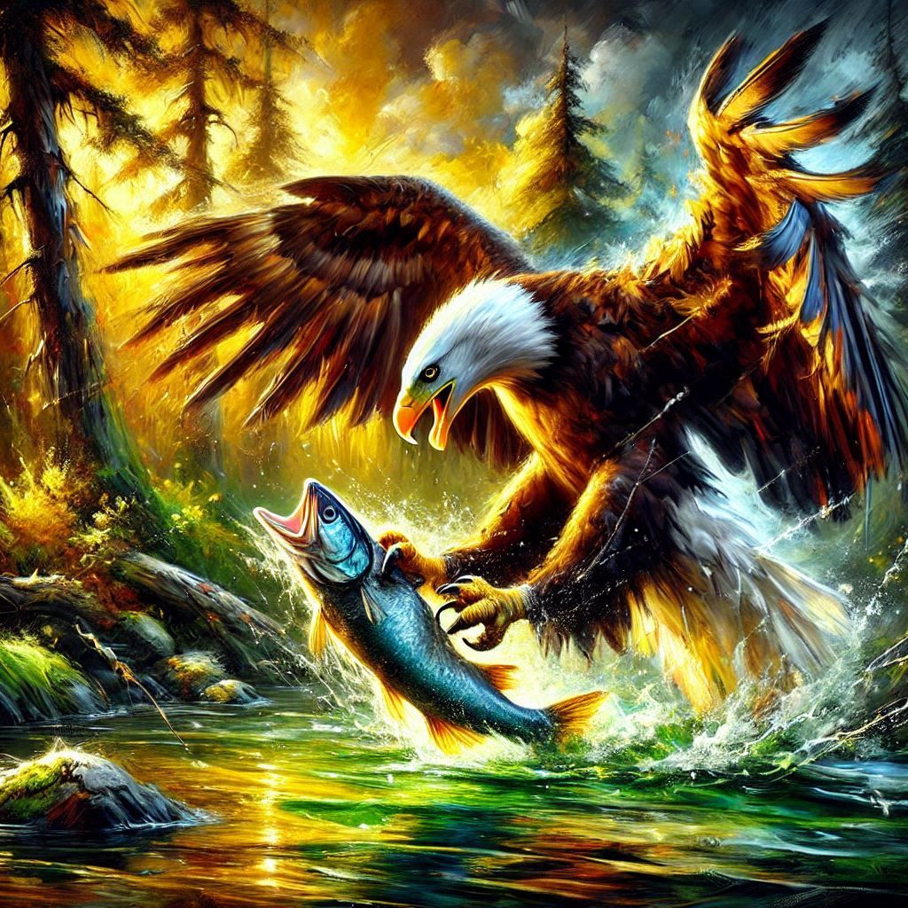 Eagle fishing