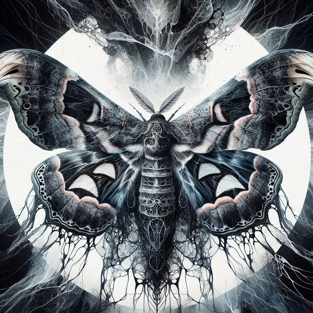 Double Exposure Giant Silk Moth 4