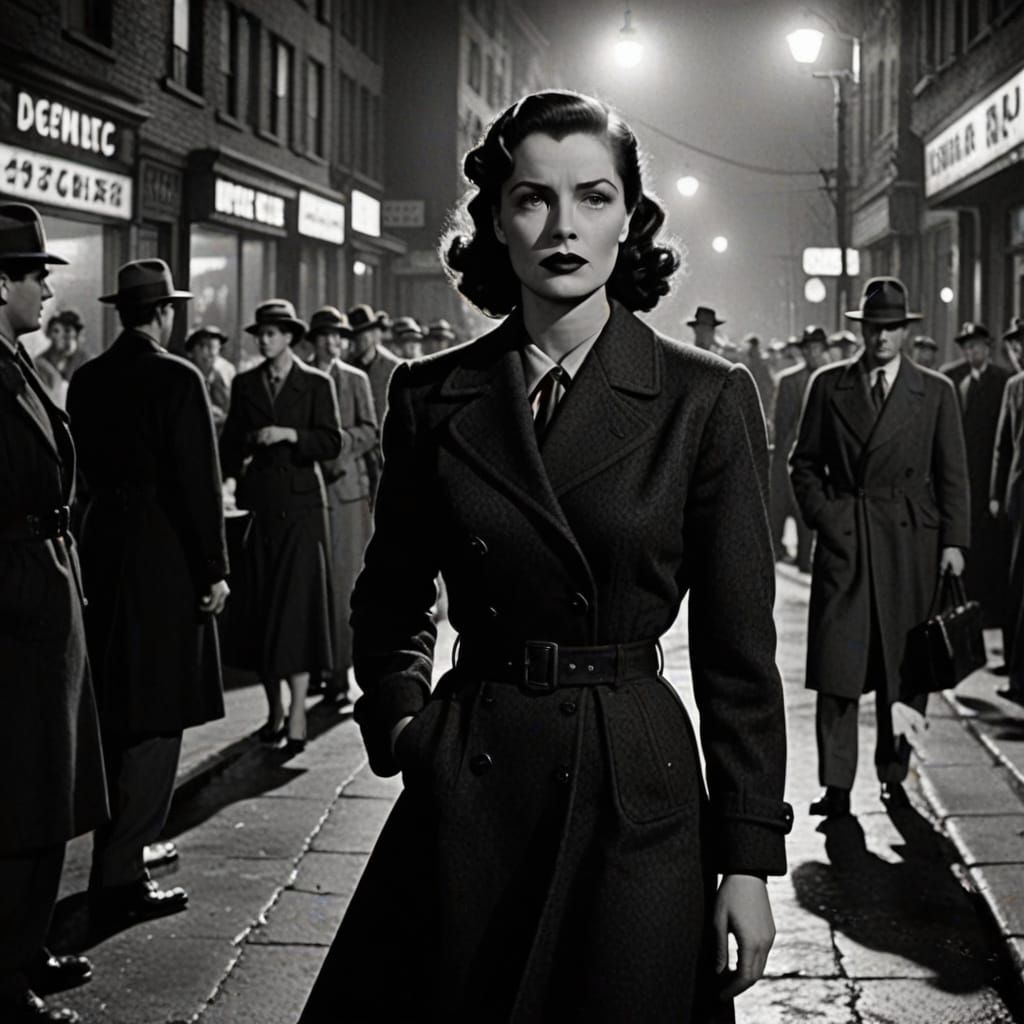 climactic scene in 1940s noir film  by @boyganymede
