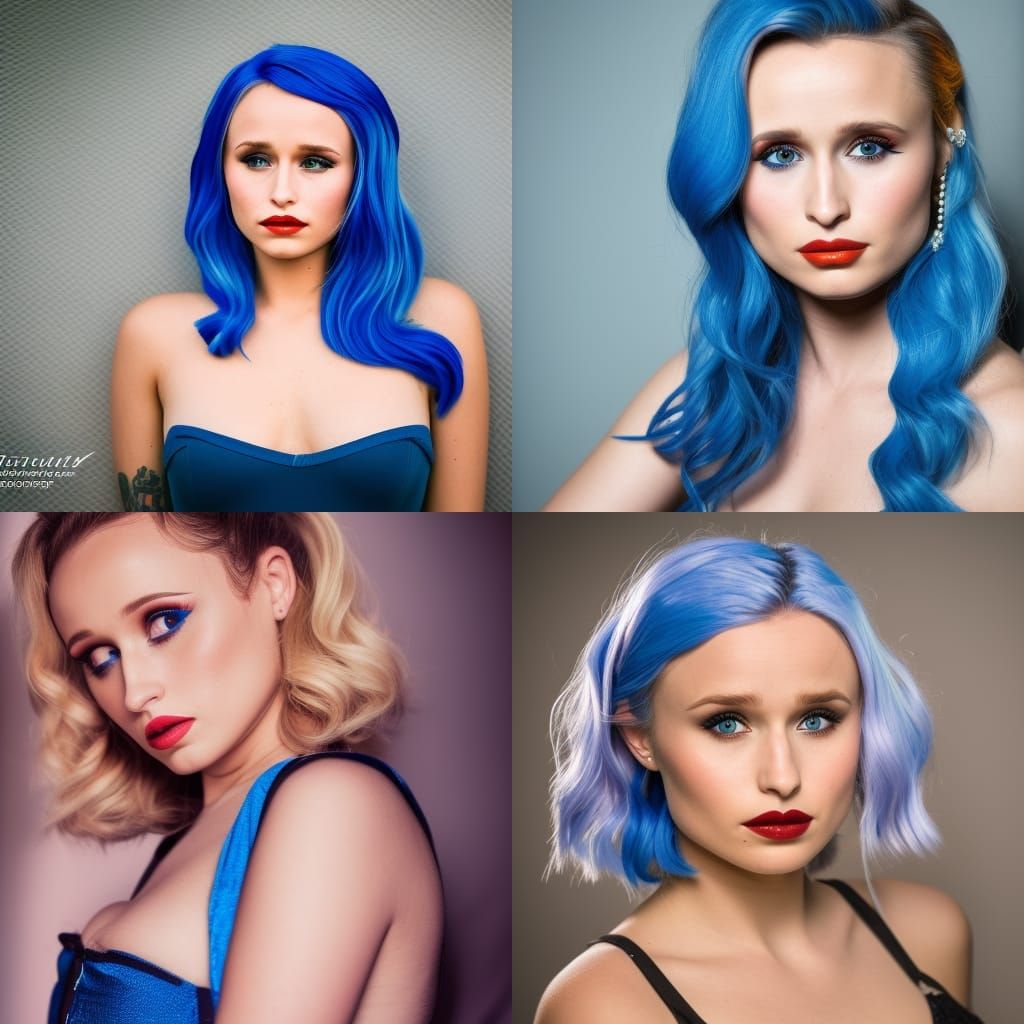 rita volk blue hair pin up - AI Generated Artwork - NightCafe Creator