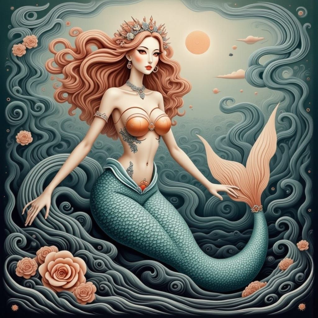 <lora:CINNAMON SWIRLS:1.0> Beautiful mermaid 