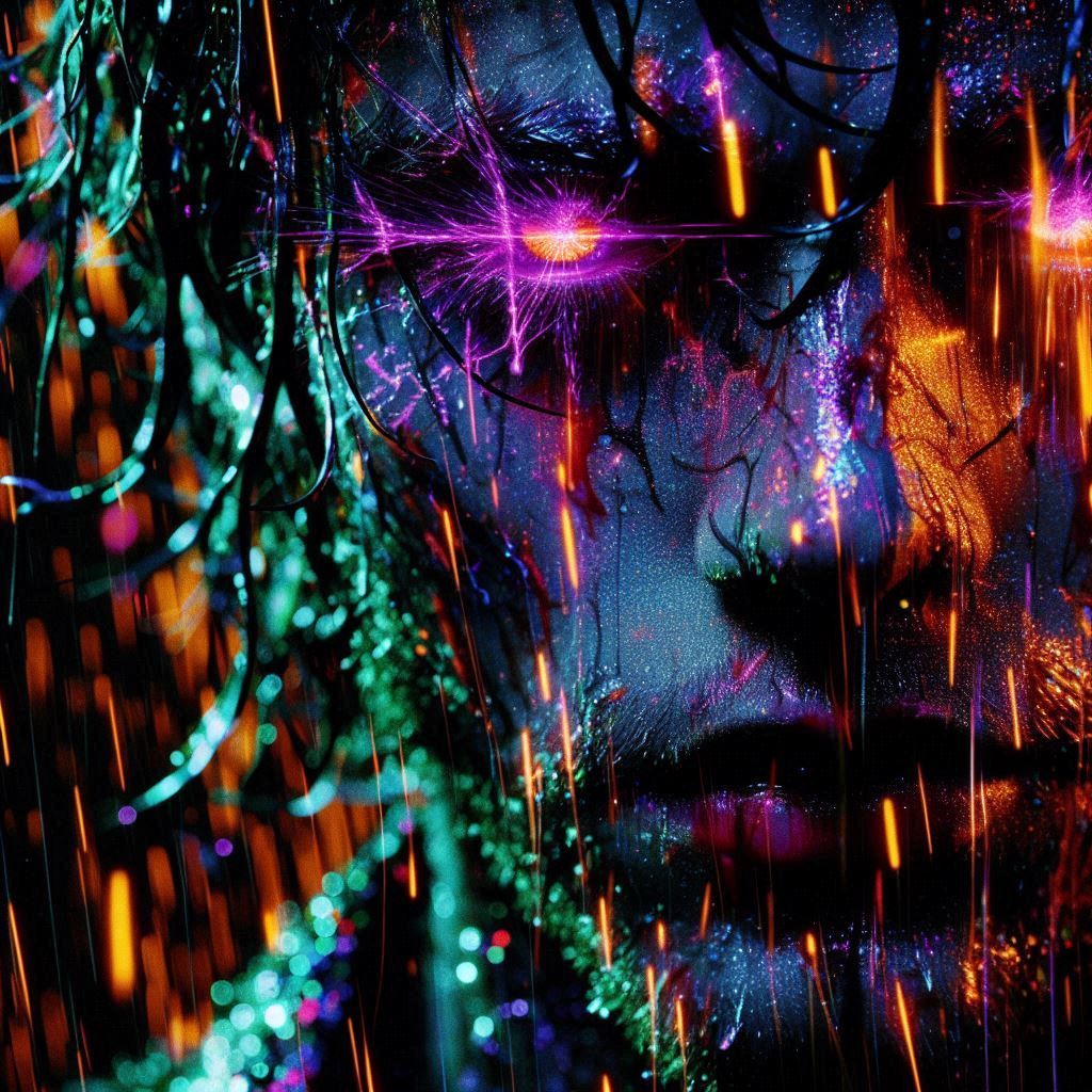 Glowing neon portrait