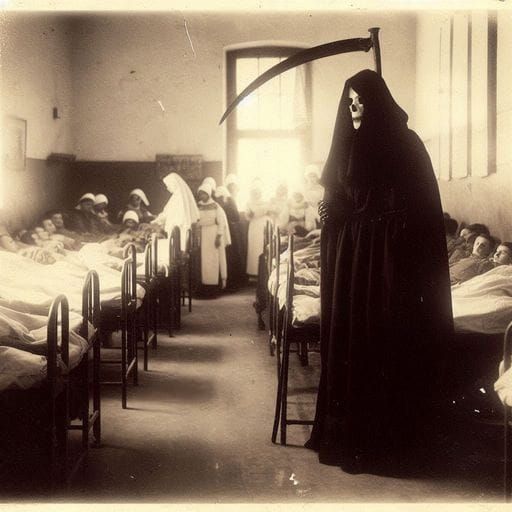 The Grim Reaper in a military hospital