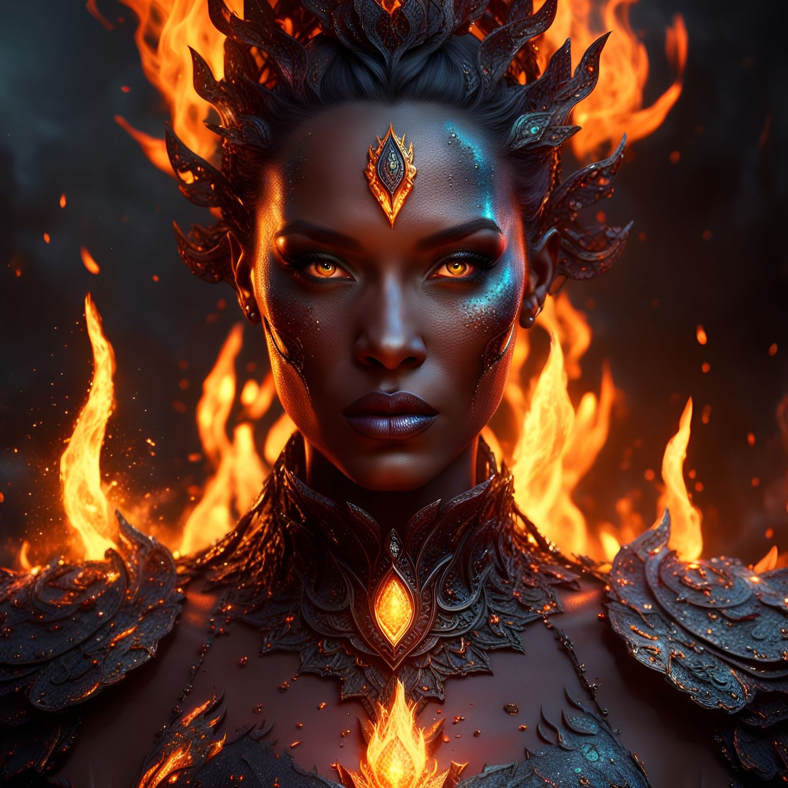 Goddess Of Fire - Ai Generated Artwork - Nightcafe Creator