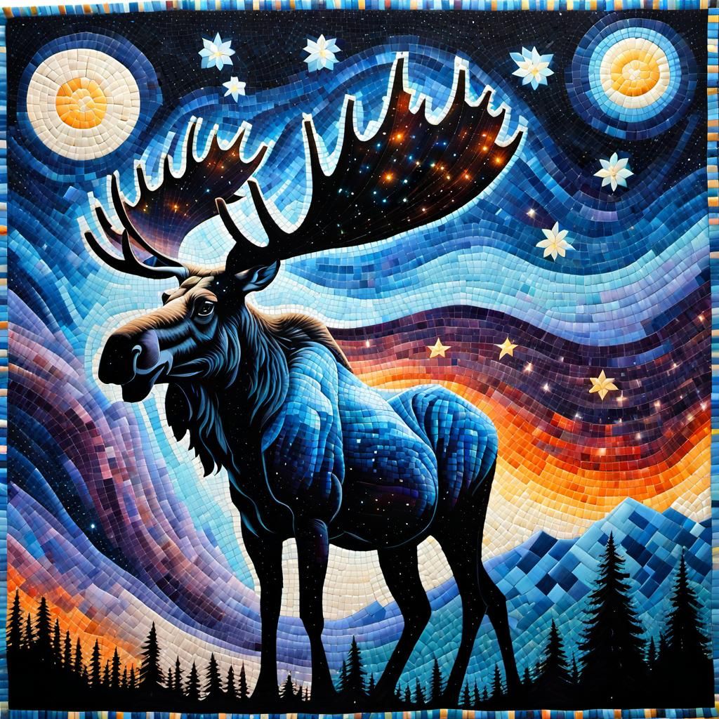 Quilted Mosaic Moose