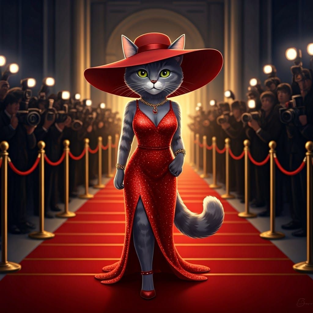 Cat Walking The Red Carpet  by @MilesofReptiles