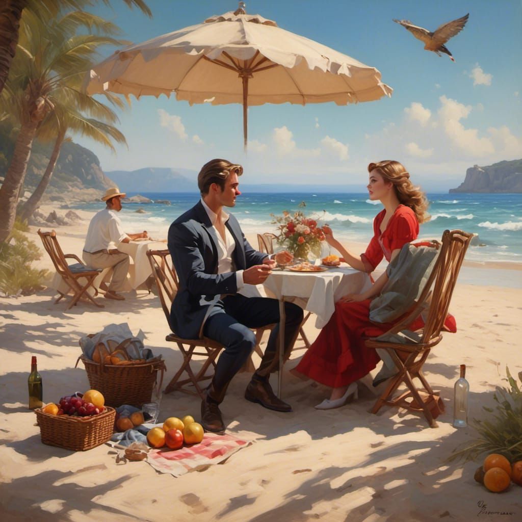 picnic date at the beach 