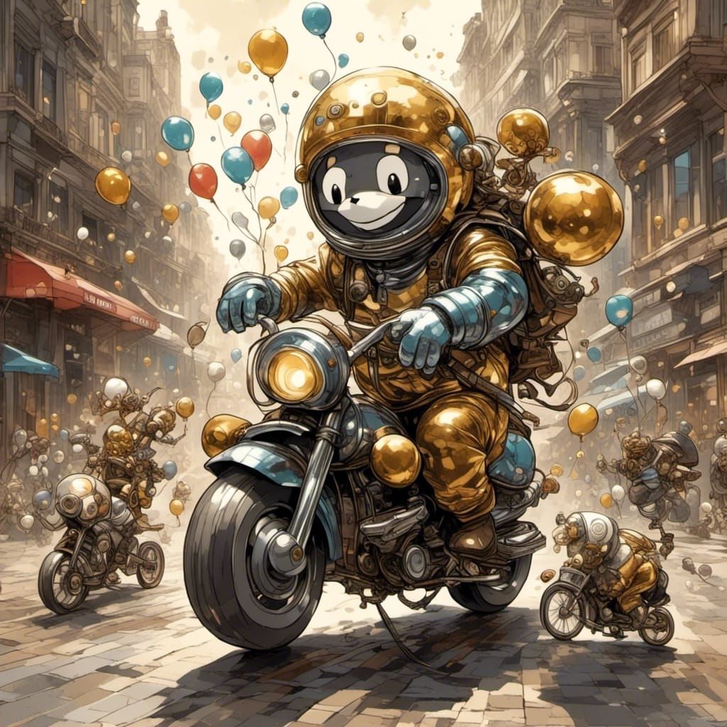 <lora:Brassy Balloonacy:1.0> Motorcycle race 