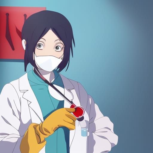 Illustration of a cute female dentist with Red hair wearing ...